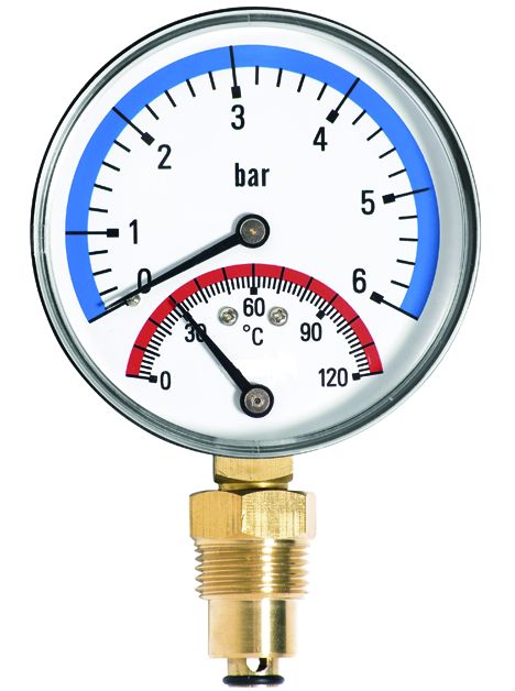 TERMOMANOMETRO RADIALE 1/2 6B 0-120°C
