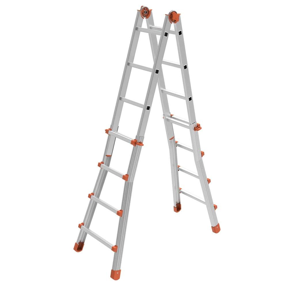 SCALA SQUADRA PIU' ALLUMINIO 4+5 GRADINI H 4,6MT
