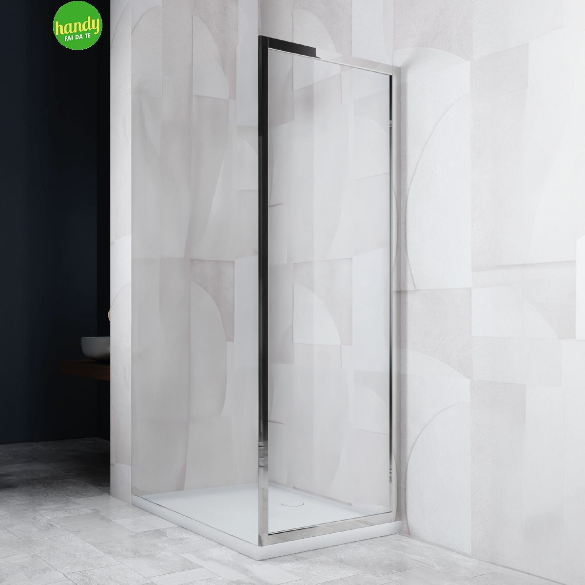 LATO BOX DOCCIA GALILEO FISSO 78-80 VETRO TRASPARENTE 6MM