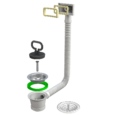 PILETTA PP LAV INOX 11/2 C/TP RETTANGOLARE