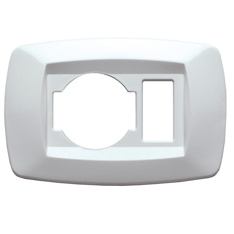 PLACCA BIANCA 503 1 SCHUKO+1 POSTO