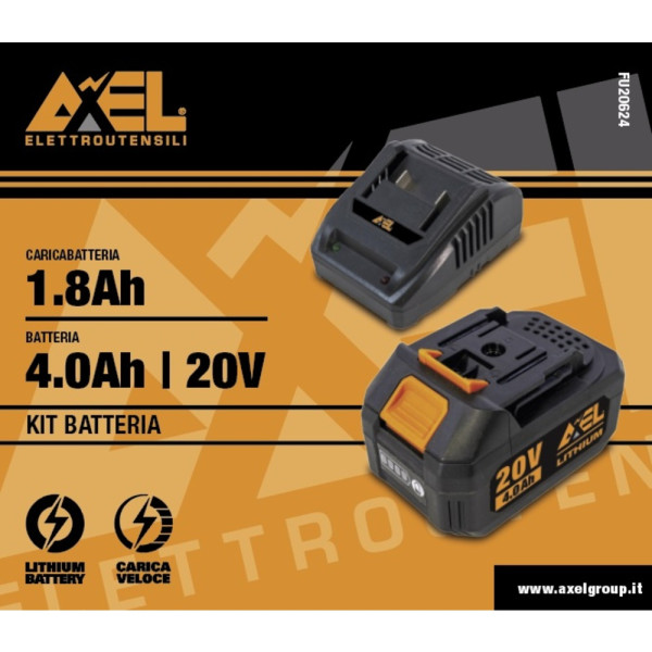 AXEL_KIT_BATTERIA_20V_4A+CARICABATTERIA